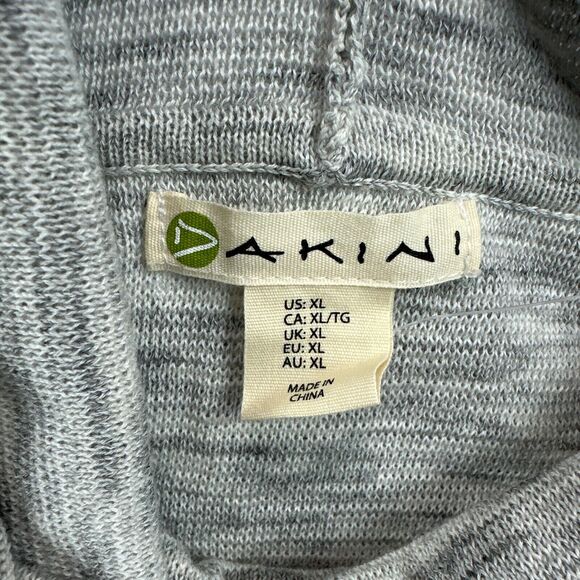 Dakini Sweater Womens XL Heather Grey Pullover‎ Cowl Neck Drawstring Thumbholes - Picture 2 of 11